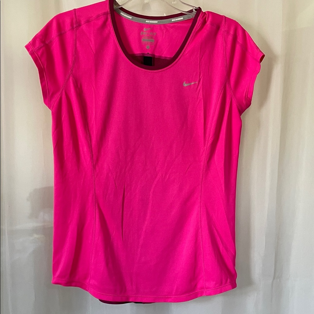 Womens Nike Pink Dri-Fit Cap Sleeve Shirt size L